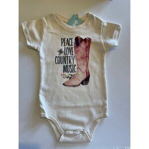 Peace Love And Country Music Organic Infant Bodysuit